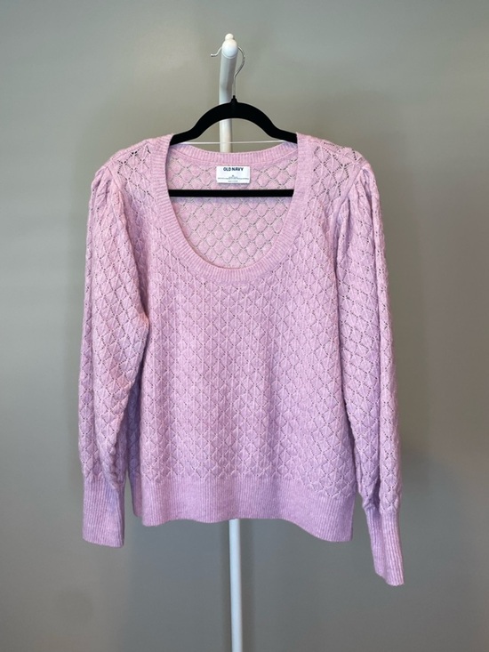 Old Navy Sweaters - Old Navy Lavender Pointelle Scoop Neck Sweater